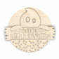 Unfinished Wood Ghost Halloween Door Sign Kit | Wood Craft Cutouts | 1/4" Thick |