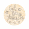 Unfinished Wood God Bless America Door Sign Kit | Wood Craft Cutouts | 1/4" Thick |