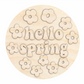 Unfinished Wood Groovy Hello Spring Door Sign Kit | Wood Craft Cutouts | 1/4" Thick |