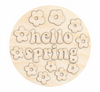 Unfinished Wood Groovy Hello Spring Door Sign Kit | Wood Craft Cutouts | 1/4" Thick |