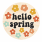 Unfinished Wood Groovy Hello Spring Door Sign Kit | Wood Craft Cutouts | 1/4" Thick |