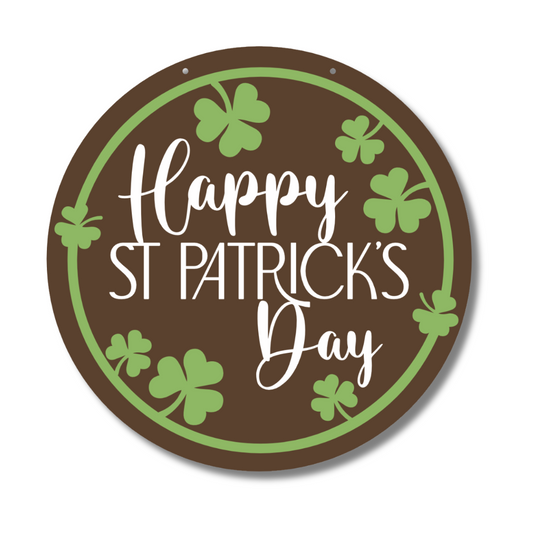 Unfinished Wood Happy St. Patrick's Day Door Sign Kit | Wood Craft Cutouts | 1/4" Thick |