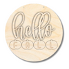 Unfinished Wood Hello Fall Etched Door Sign Kit | Wood Craft Cutouts | 1/4" Thick |