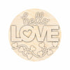 Unfinished Wood Hello Love Valentine Door Sign Kit | Wood Craft Cutouts | 1/4" Thick |