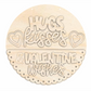Unfinished Wood Hugs Kisses and Valentines Wishes Door Sign Kit | Wood Craft Cutouts | 1/4" Thick |