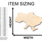 Unfinished Wood Ukraine Shape - Country - Craft - up to 46"  DIY