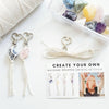 Macrame wrapped crystal keychain DIY craft kit.