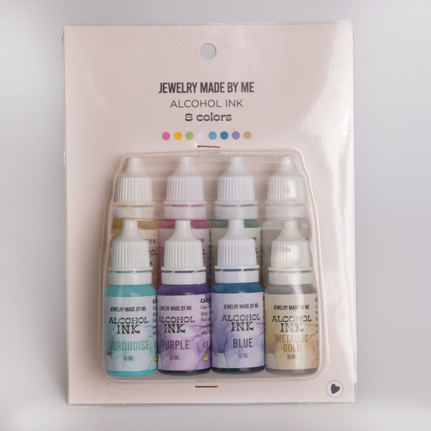 Resin Craft Alcohol Inks in Pink, blue, yellow, turquoise, lime green, gold, white