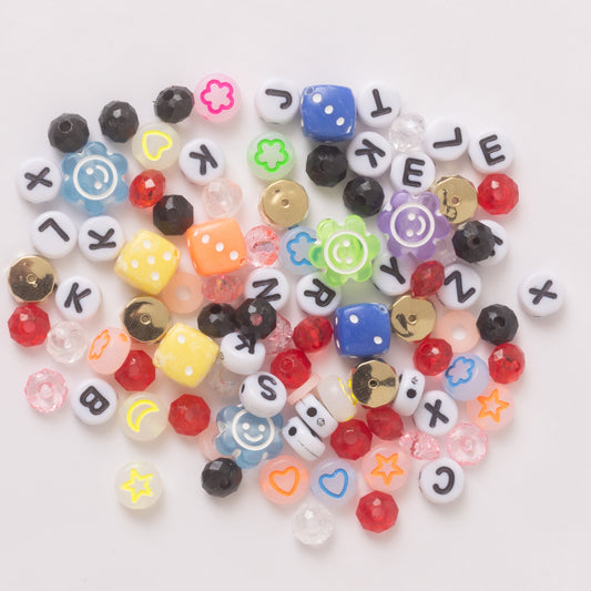 Wildcard Multicolor Letter Bead Dice Happy Face Beads DIY Bead Jar