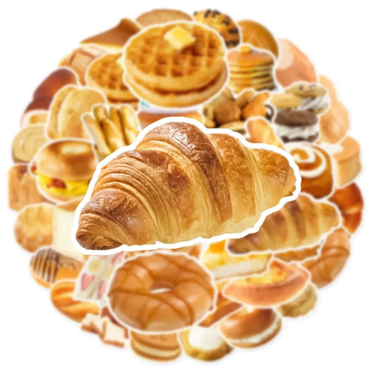 Kawaii Bread Food Stickers Pack – Scrapbooking & Car Decals