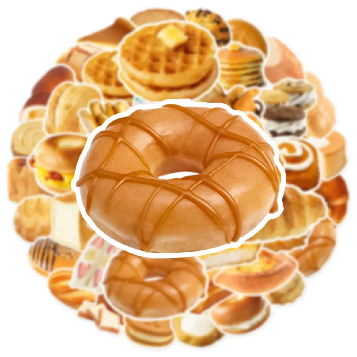 Kawaii Bread Food Stickers Pack – Scrapbooking & Car Decals