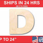 Unfinished Wood Block Letter D - Craft - up to 46" DIY