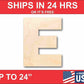 Unfinished Wood Block Letter E - Craft - up to 46" DIY