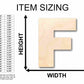 Unfinished Wood Block Letter F - Craft - up to 46" DIY