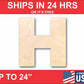 Unfinished Wood Block Letter H - Craft - up to 46" DIY