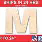 Unfinished Wood Block Letter M - Craft - up to 46" DIY