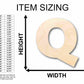 Unfinished Wood Block Letter Q - Craft - up to 46" DIY