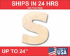 Unfinished Wood Block Letter S - Craft - up to 46" DIY