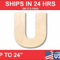 Unfinished Wood Block Letter U - Craft - up to 46" DIY