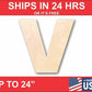 Unfinished Wood Block Letter V - Craft - up to 46" DIY