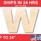 Unfinished Wood Block Letter W - Craft - up to 46" DIY