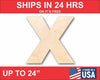 Unfinished Wood Block Letter X - Craft - up to 46" DIY