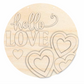 Unfinished Wood Hello Love Door Sign Kit | Wood Craft Cutouts | 1/4" Thick |