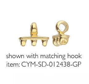 Cymbal™ Mesaria III Superduo Hook & Eye Clasp, 12 x 10.2 mm & 12 x 18 mm,  - Antique Brass Plated, 24K Gold Plated or Antique Silver Plated - Hooks and Eyes Are Sold Separately