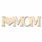 Mother's Day Craft Unfinished Wood Cutout "I heart Mom"  DIY handmade Gift
