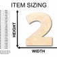 Unfinished Wood Block Number 2 - Craft - up to 46" DIY