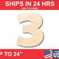 Unfinished Wood Block Number 3 - Craft - up to 46" DIY