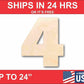 Unfinished Wood Block Number 4 - Craft - up to 46" DIY