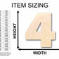 Unfinished Wood Block Number 4 - Craft - up to 46" DIY
