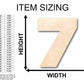 Unfinished Wood Block Number 7 - Craft - up to 46" DIY