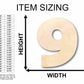 Unfinished Wood Block Number 9 - Craft - up to 46" DIY