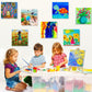 12PCS Mini Canvas & Easel Set – 4x4in Cotton Canvases