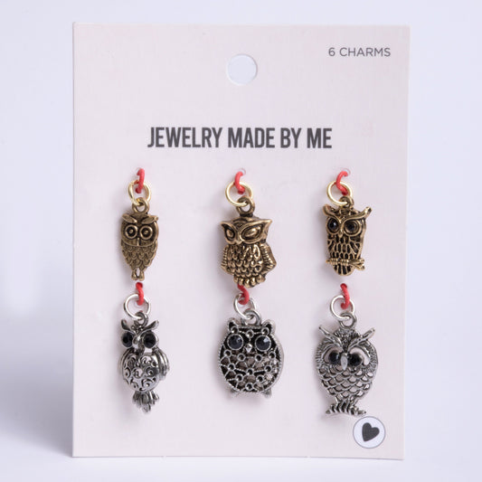 Whimsical Owl Charms 6pc