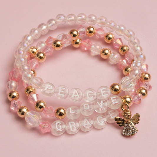 Pastel Pink Angel Charm DIY Letter Bead Jar