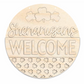 Unfinished Wood Shenanigans Welcome Door Sign Kit | Wood Craft Cutouts | 1/4" Thick |
