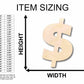 Unfinished Wood Block Symbol Dollar - Craft - up to 46" DIY