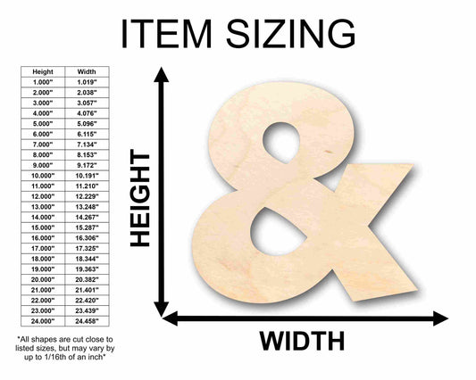 Unfinished Wood Block Symbol And - Craft - up to 46" DIY