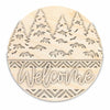 Unfinished Wood Welcome Snowy Trees Door Sign Kit | Wood Craft Cutouts | 1/4" Thick |