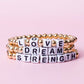 LOVE Square Letter Bead DIY Beaded Bracelet Jar