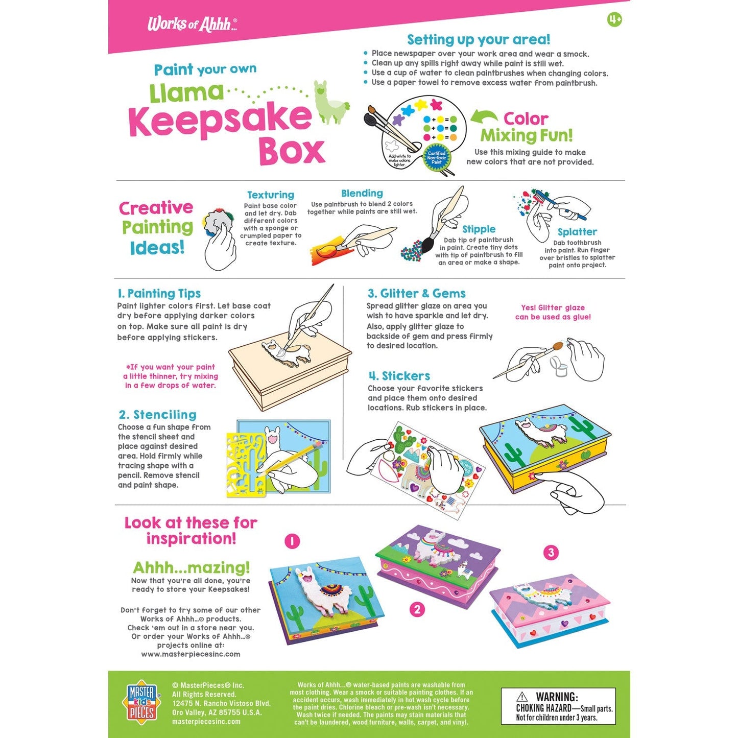 Llama Keepsake Box – Wood Craft & Paint Kit by MasterPieces