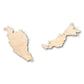 Unfinished Wood Malaysia Shape 2 Pieces - Country - Craft - up to 46" DIY