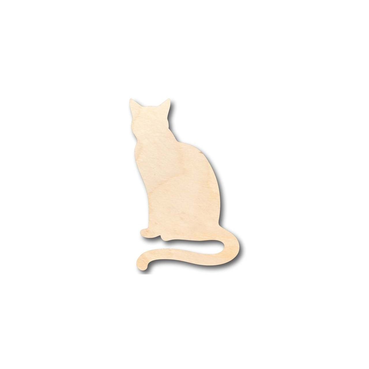Unfinished Wood Sitting Cat Shape - Animal - Pet - Craft - up to 46" DIY