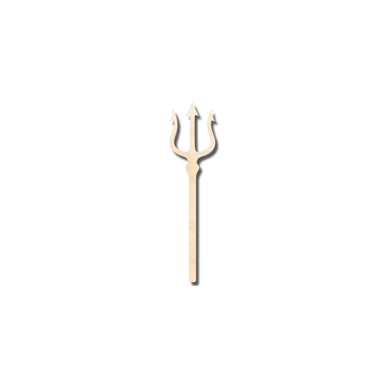 Unfinished Wood Trident Shape - Ocean - Neptune - Craft - up to 46" DIY