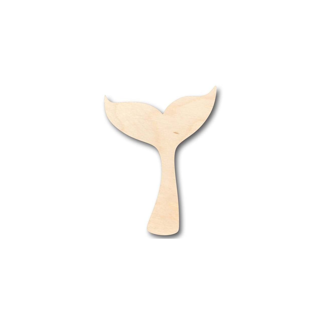Unfinished Wood Whale Tail Shape - Ocean - Nursery - Craft - up to 46" DIY