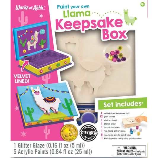 Llama Keepsake Box – Wood Craft & Paint Kit by MasterPieces