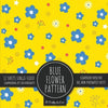 Blue Flower Pattern Scrapbook Paper Pad: Yellow Background 8x8 Decorative Paper Design Scrapbooking Kit for Cardmaking, DIY Crafts, Creative Projects - Paperback